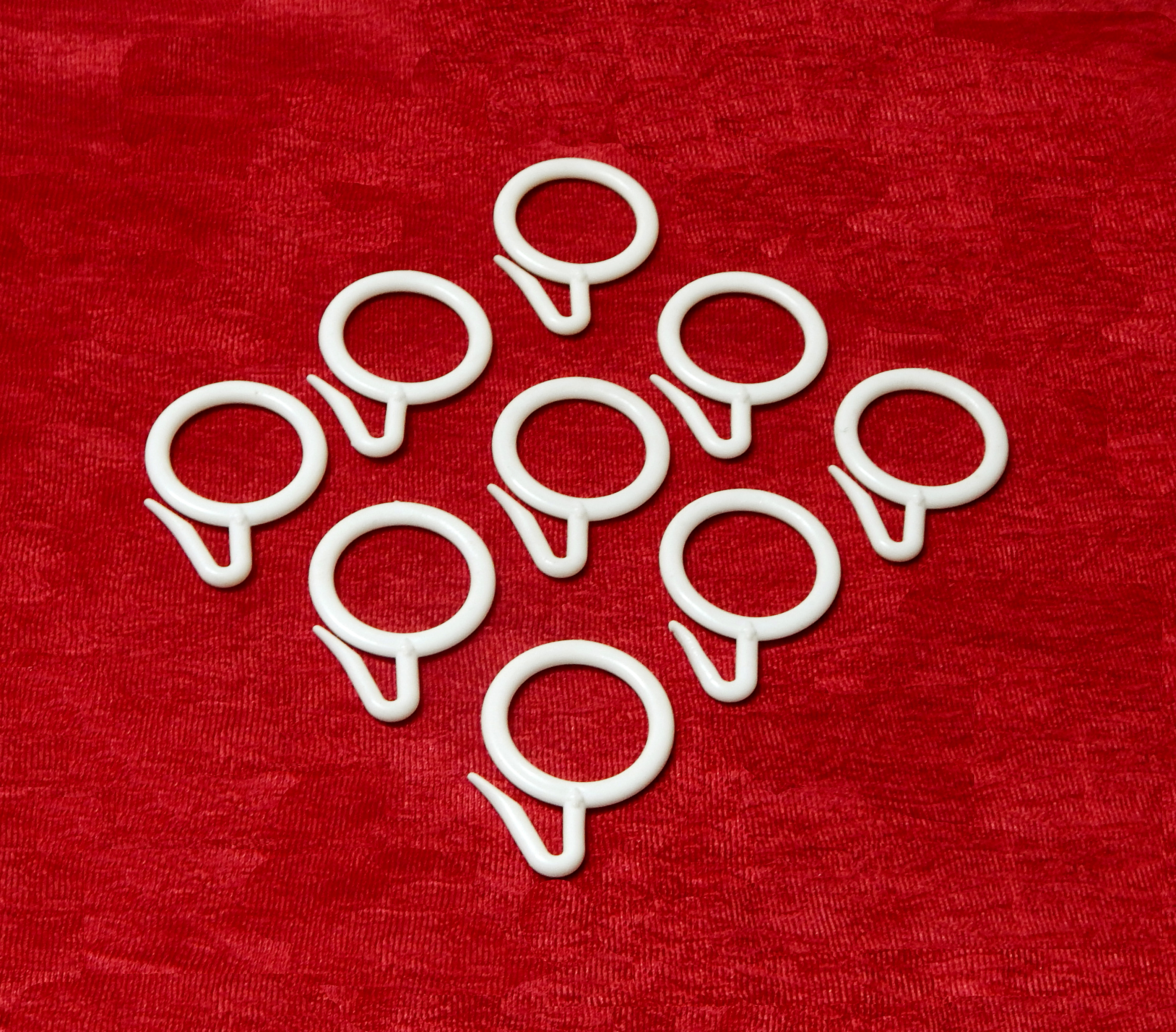 Heavy-duty White Solid Curtain Plighted Ring Hooks Centre Supporter for Rod-Pocket Style Curtains Best fit with 1 inch rods. 